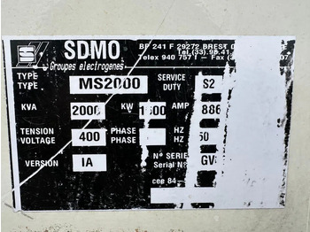 Elektrisk generator SDMO MS2000 MTU Leroy Somer 2000 kVA generatorset: bilde 5
