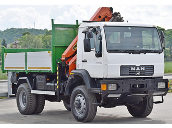 Tippbil, Kranbil MAN LE 18.280 Kipper 3,70 m + PK 9501 /4x4: bilde 3