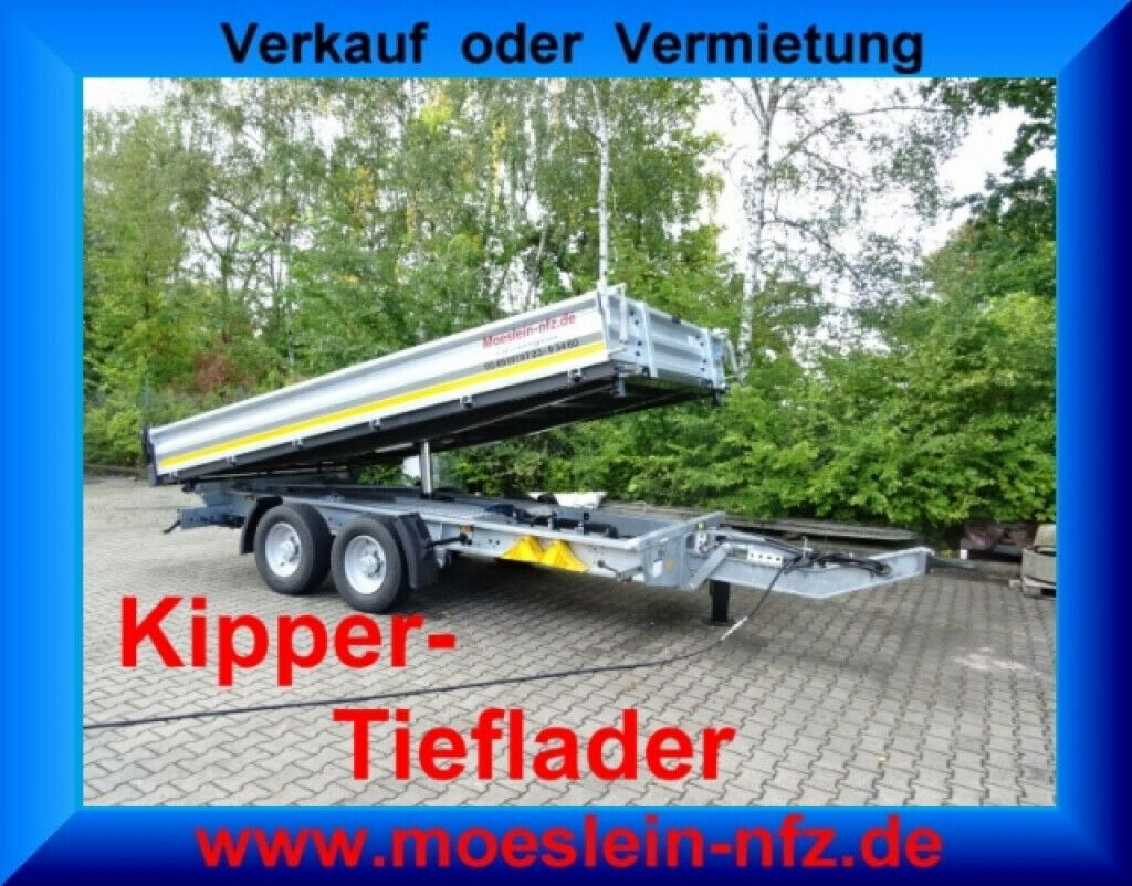 Möslein 13 t Tandem 3- Seitenkipper Tieflader-- Neufahr - Tipphenger: bilde 1 Möslein 13 t Tandem 3- Seitenkipper Tieflader-- Neufahr - Tipphenger: bilde 1
