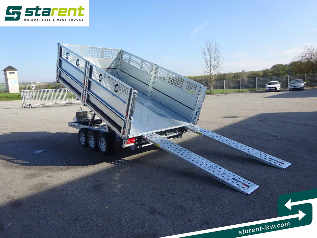 Planhenger/ Flathenger Brian James Trailers Tipper, Elektrisch Kippbar, Rampen: bilde 11
