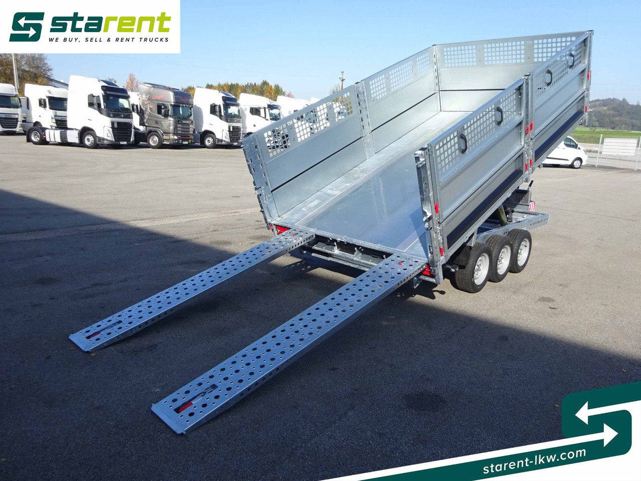 Planhenger/ Flathenger Brian James Trailers Tipper, Elektrisch Kippbar, Rampen: bilde 9