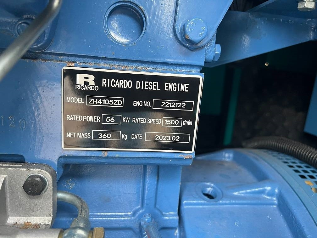 Elektrisk generator Ricardo 50KVA 40KW SILENT GENERATOR 3 PHASE 50HZ 400V NEW: bilde 8