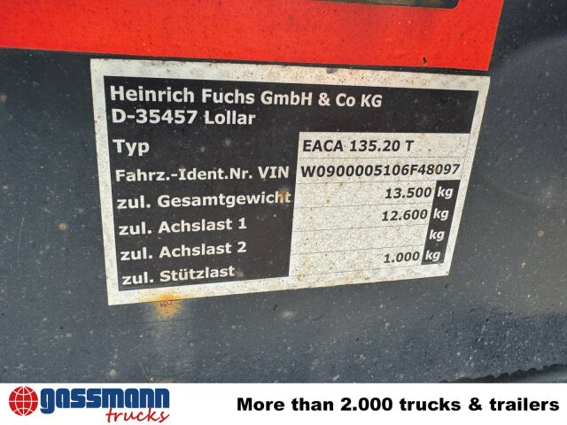 FUCHS EACA 135.20 T, Absetzanhänger für 1 - Container-transport/ Vekselflak tilhenger: bilde 2 FUCHS EACA 135.20 T, Absetzanhänger für 1 - Container-transport/ Vekselflak tilhenger: bilde 2
