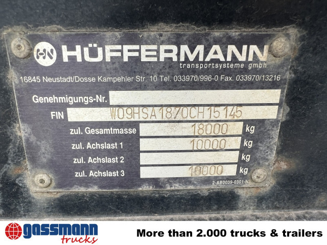 Hüffermann HSA 18.70 L Schlittenabroller - Krokhenger/ Liftdumper henger: bilde 4 Hüffermann HSA 18.70 L Schlittenabroller - Krokhenger/ Liftdumper henger: bilde 4