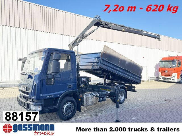Iveco EuroCargo ML80E19 4x2 mit Kran Hiab XS055B-2 - Tippbil, Kranbil: bilde 1 Iveco EuroCargo ML80E19 4x2 mit Kran Hiab XS055B-2 - Tippbil, Kranbil: bilde 1
