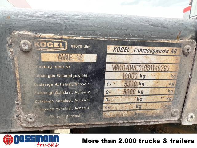 Kögel AWE 18, Ex-Fahrschule - Container-transport/ Vekselflak tilhenger: bilde 4 Kögel AWE 18, Ex-Fahrschule - Container-transport/ Vekselflak tilhenger: bilde 4