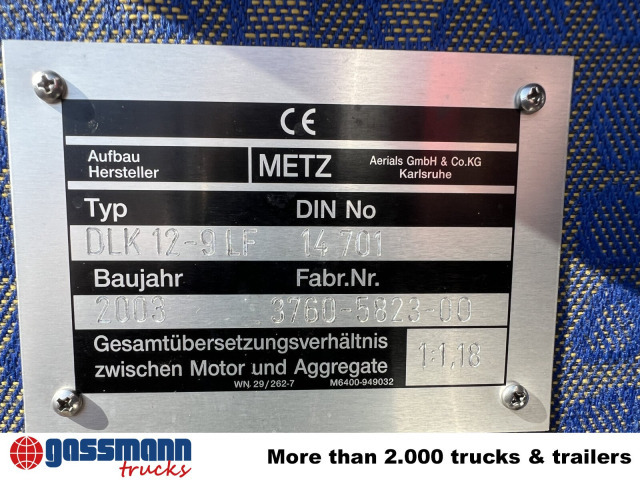 MAN LE 15.255 4x2 LLC Doka, Metz DLA-K 12/9 - Brannbil: bilde 4 MAN LE 15.255 4x2 LLC Doka, Metz DLA-K 12/9 - Brannbil: bilde 4