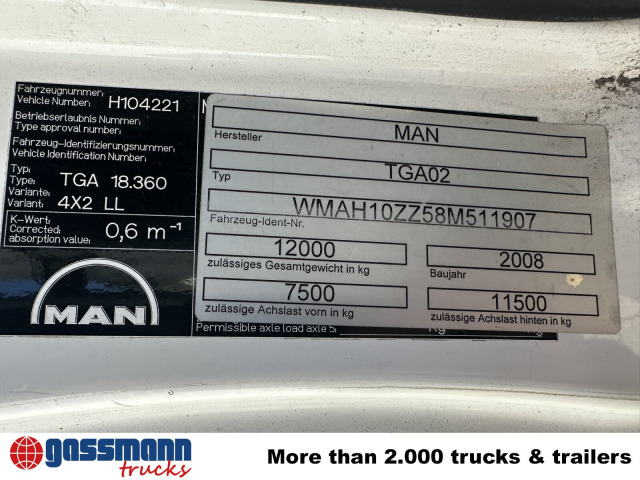 Container-transport/ Vekselflak lastebil MAN TGA 18.360 LL 4x2, Fahrschule: bilde 14