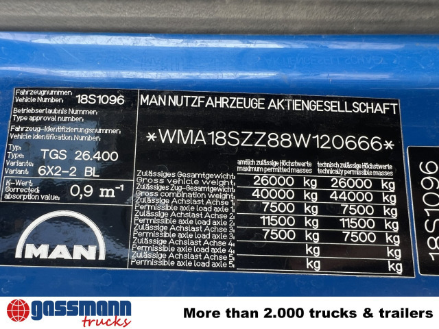 MAN TGA 26.400 6x2-4 BL, A1, Lenk-/Liftachse, ADR, - Tankbil: bilde 4 MAN TGA 26.400 6x2-4 BL, A1, Lenk-/Liftachse, ADR, - Tankbil: bilde 4