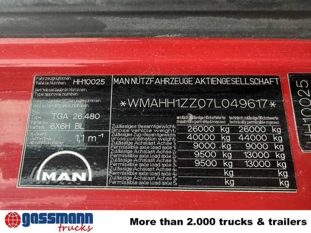 Tippbil MAN TGA 26.480 6X6H BL, HYDRODRIVE, Intarder,: bilde 7