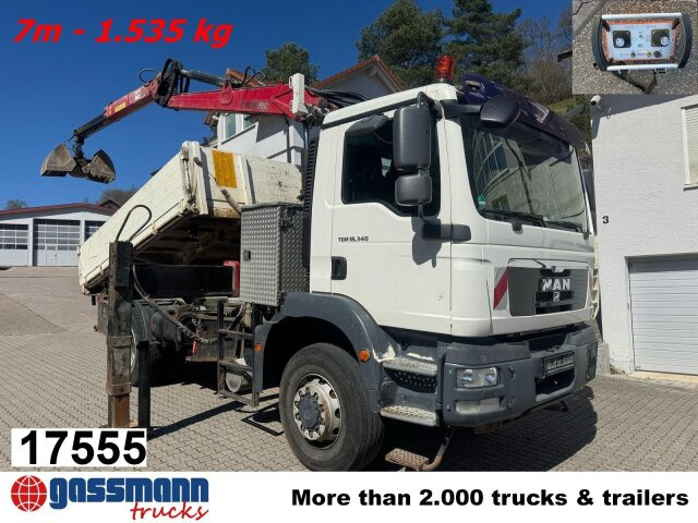 MAN TGM 18.340 4x4 BB mit Penz Kran 11.83 SH, Funk - Tippbil, Kranbil: bilde 1 MAN TGM 18.340 4x4 BB mit Penz Kran 11.83 SH, Funk - Tippbil, Kranbil: bilde 1