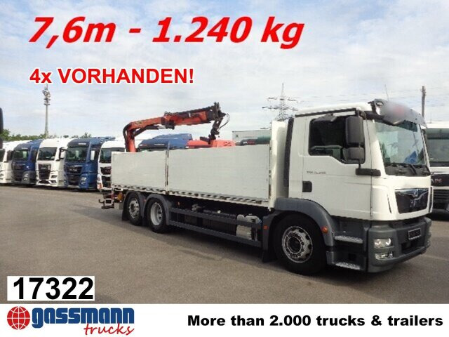 MAN TGM 26.340 6x2-4 LL,Lenk-Liftachse, Heckkran, - Planbil, Kranbil: bilde 1 MAN TGM 26.340 6x2-4 LL,Lenk-Liftachse, Heckkran, - Planbil, Kranbil: bilde 1