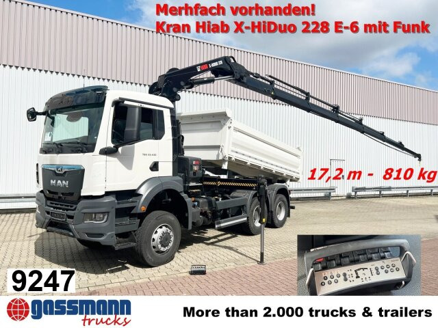 MAN TGS 33.430 6x6 BB CH mit Kran Hiab X-HiDuo 228 - Tippbil, Kranbil: bilde 1 MAN TGS 33.430 6x6 BB CH mit Kran Hiab X-HiDuo 228 - Tippbil, Kranbil: bilde 1