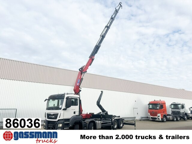MAN TGS 35.480 8X4 BL, Intarder, Kran HMF 3220-K6, - Krokbil, Kranbil: bilde 1 MAN TGS 35.480 8X4 BL, Intarder, Kran HMF 3220-K6, - Krokbil, Kranbil: bilde 1