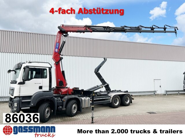 MAN TGS 35.480 8X4 BL, Intarder, Kran HMF 3220-K6, - Krokbil, Kranbil: bilde 1 MAN TGS 35.480 8X4 BL, Intarder, Kran HMF 3220-K6, - Krokbil, Kranbil: bilde 1