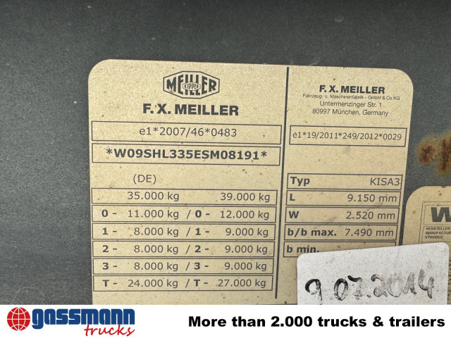 Meiller MHPS 12/27, Stahlmulde ca. 26m³, Liftachse - Tippsemi: bilde 2 Meiller MHPS 12/27, Stahlmulde ca. 26m³, Liftachse - Tippsemi: bilde 2
