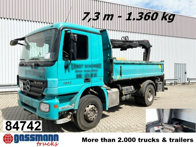 Mercedes-Benz Actros 1832 K 4x2 mit Heckkran Hiab XS 099ES-2 - Tippbil, Kranbil: bilde 1 Mercedes-Benz Actros 1832 K 4x2 mit Heckkran Hiab XS 099ES-2 - Tippbil, Kranbil: bilde 1