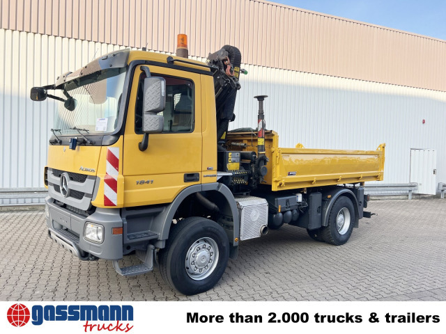 Tippbil, Kranbil Mercedes-Benz Actros 1841 AK 4x4, EEV, Kran Palfinger: bilde 8