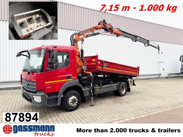 Mercedes-Benz Atego 1221 K 4x2 mit Kran Atlas AK 75.2, Funk, - Tippbil, Kranbil: bilde 1 Mercedes-Benz Atego 1221 K 4x2 mit Kran Atlas AK 75.2, Funk, - Tippbil, Kranbil: bilde 1