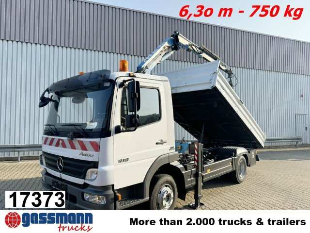Mercedes-Benz Atego 818 K 4x2 mit Kran Atlas AK 50.1-A2 - Tippbil, Kranbil: bilde 1 Mercedes-Benz Atego 818 K 4x2 mit Kran Atlas AK 50.1-A2 - Tippbil, Kranbil: bilde 1
