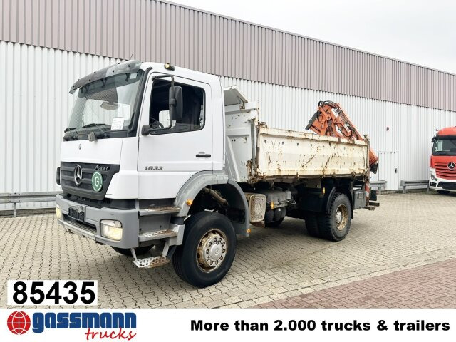 Mercedes-Benz Axor 1833 AK 4x4 mit Heckkran Atlas 105.2-A2L - Tippbil, Kranbil: bilde 1 Mercedes-Benz Axor 1833 AK 4x4 mit Heckkran Atlas 105.2-A2L - Tippbil, Kranbil: bilde 1