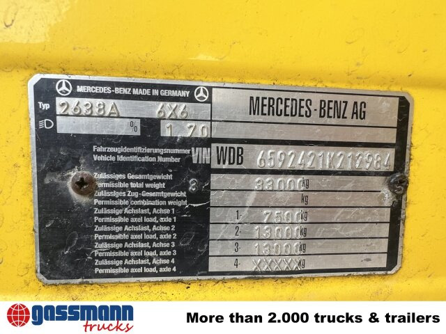 Chassis lastebil Mercedes-Benz SK II 2638/44 A 6x6, V8, Retarder: bilde 10