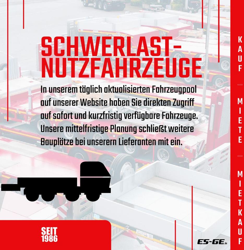 ES-GE 3-Achs-Satteltieflader mit Radmulden - Lavloader semitrailer: bilde 4 ES-GE 3-Achs-Satteltieflader mit Radmulden - Lavloader semitrailer: bilde 4