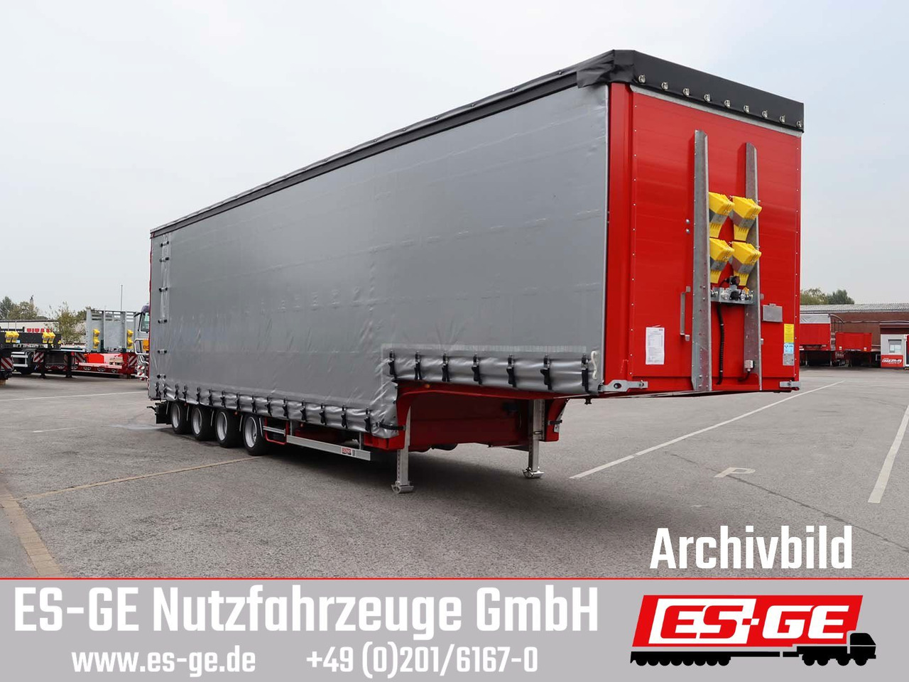 ES-GE 4-Achs-Satteltieflader mit Curtainsider-Aufbau - Lavloader semitrailer: bilde 4 ES-GE 4-Achs-Satteltieflader mit Curtainsider-Aufbau - Lavloader semitrailer: bilde 4