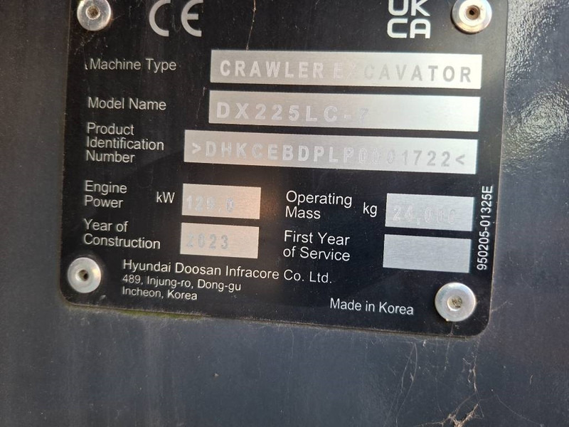 Develon DX 225 LC-7 - Beltegraver: bilde 5 Develon DX 225 LC-7 - Beltegraver: bilde 5