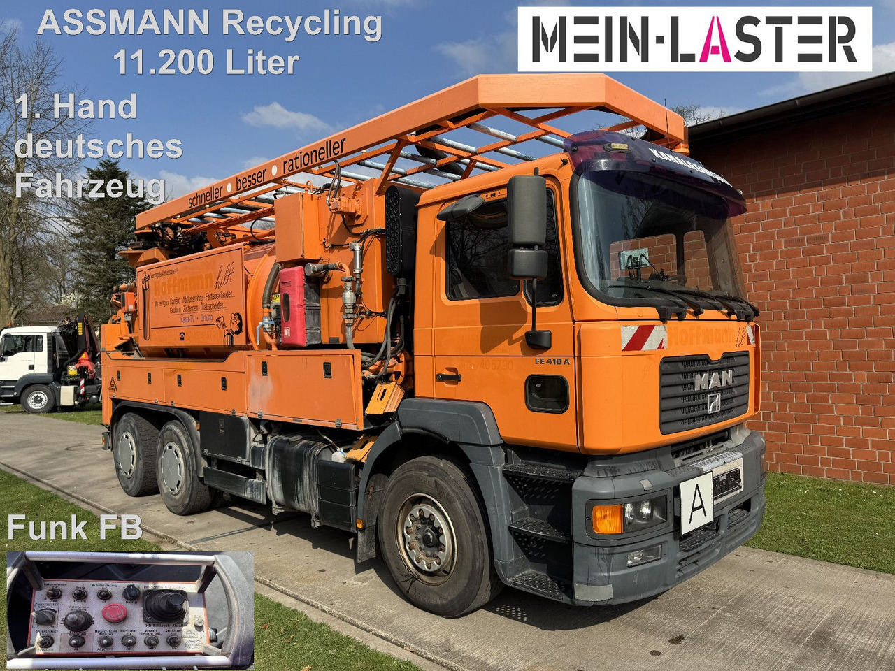 MAN FE 410 Assmann Saug HD Spüler Recycling + FB. - Vakuum lastebil: bilde 1 MAN FE 410 Assmann Saug HD Spüler Recycling + FB. - Vakuum lastebil: bilde 1