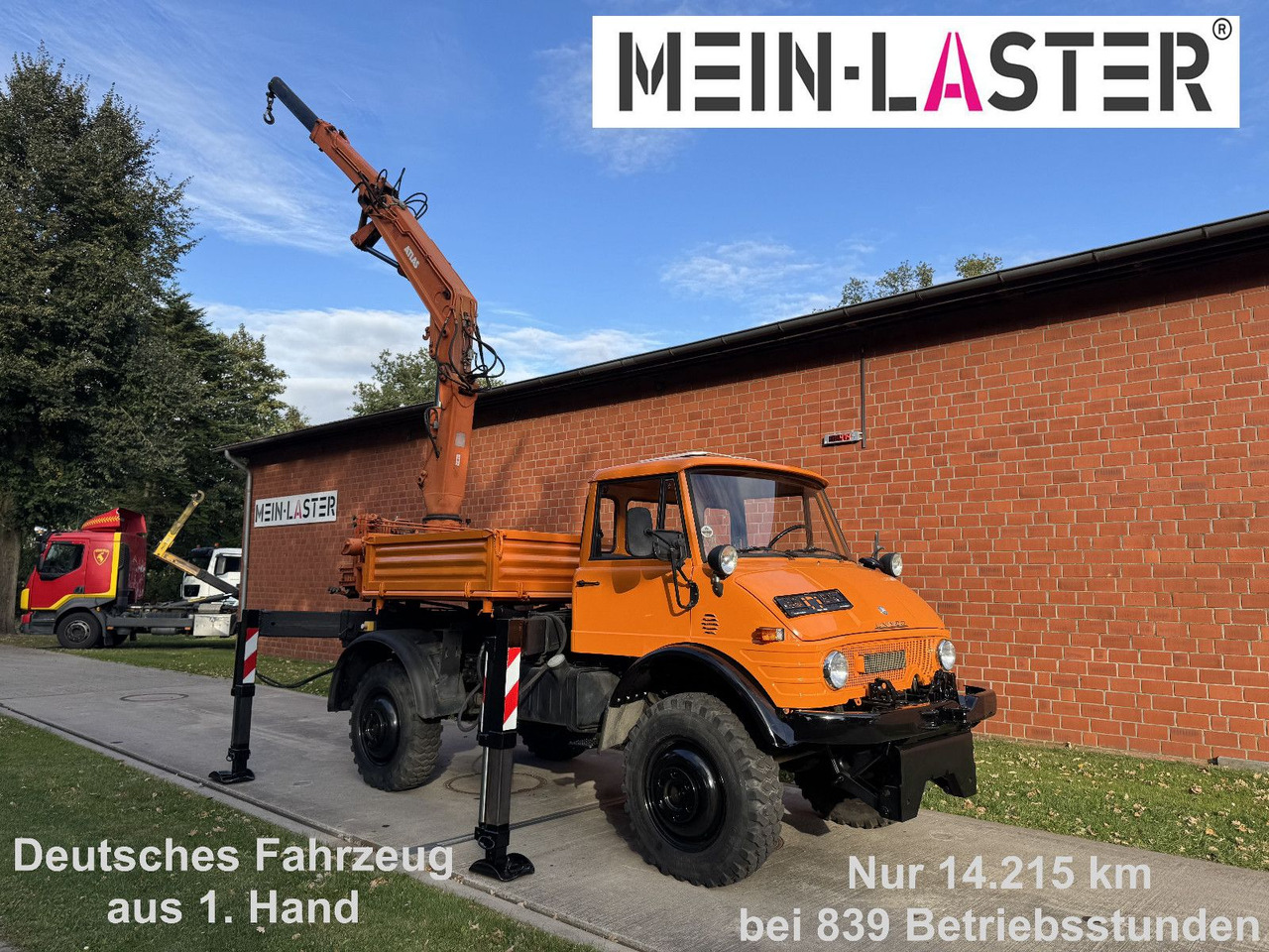 Unimog U 1100 Atlas AK 3006 nur 14.215 km-1. Hand - Kranbil, Planbil: bilde 1 Unimog U 1100 Atlas AK 3006 nur 14.215 km-1. Hand - Kranbil, Planbil: bilde 1