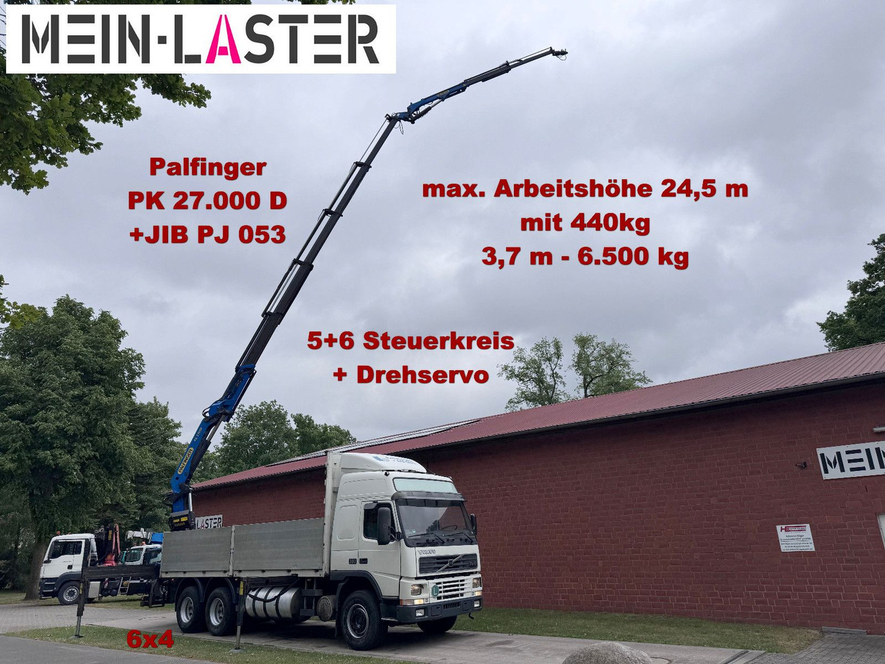 Volvo FM12 380 PK 27000D 24,5m 5+6 Deutscher LKW - Kranbil: bilde 1 Volvo FM12 380 PK 27000D 24,5m 5+6 Deutscher LKW - Kranbil: bilde 1