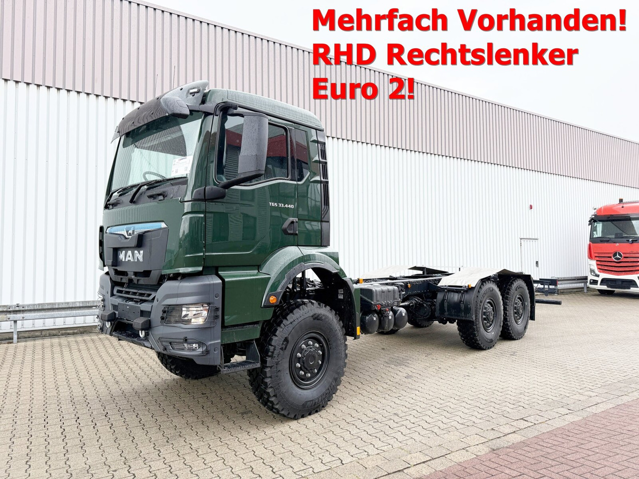 MAN TGS 33.440 6x6 BB CH RHD TGS 33.440 6x6 BB CH RHD, Euro2, Rechtslenker, Einzelbereifung - Chassis lastebil: bilde 1 MAN TGS 33.440 6x6 BB CH RHD TGS 33.440 6x6 BB CH RHD, Euro2, Rechtslenker, Einzelbereifung - Chassis lastebil: bilde 1
