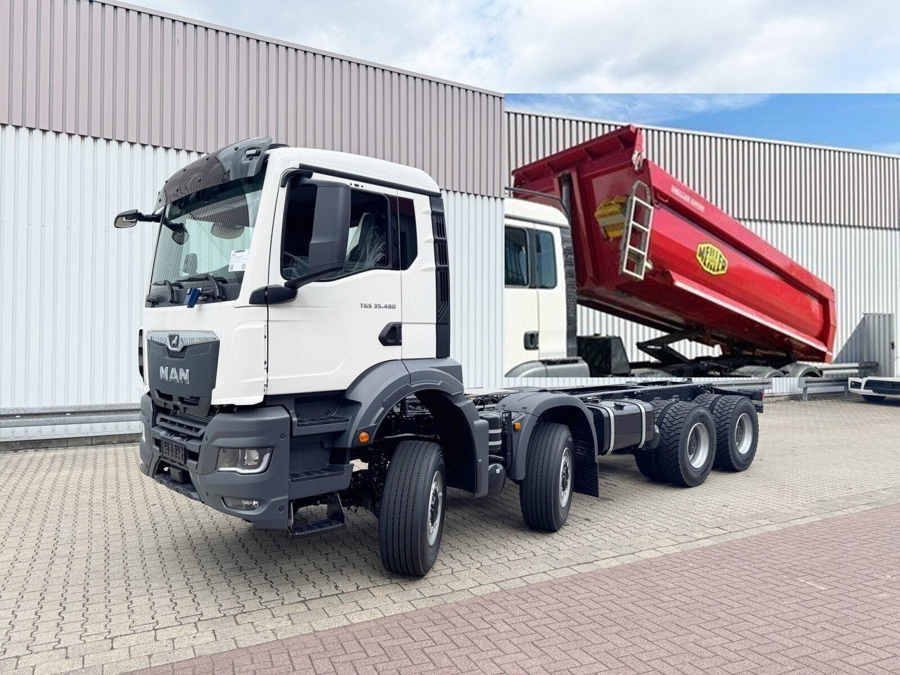 MAN TGS 35.480 8x8 BB CH TGS 35.480 8x8 BB CH, Meiller Stahlmulde 18m³ - Dumper: bilde 1 MAN TGS 35.480 8x8 BB CH TGS 35.480 8x8 BB CH, Meiller Stahlmulde 18m³ - Dumper: bilde 1