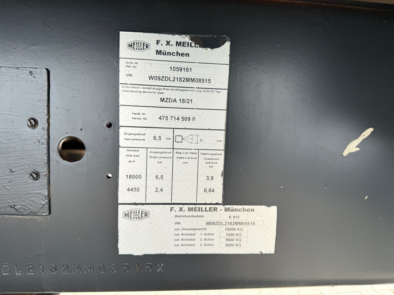 Meiller MZDA 18/21 MZDA 18/21, Stahlbordwände, ca. 10m³ - Planhenger/ Flathenger: bilde 3 Meiller MZDA 18/21 MZDA 18/21, Stahlbordwände, ca. 10m³ - Planhenger/ Flathenger: bilde 3