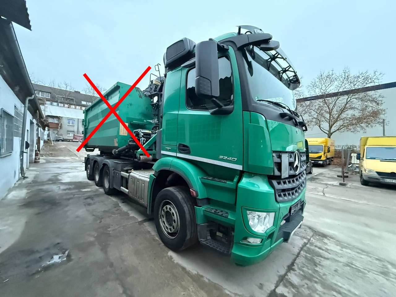 Mercedes-Benz Arocs 3240 L 8x4 ENA Arocs 3240 L 8x4 ENA, Lenk-/Liftachse, Navi, Hiab Abrollkipper - Krokbil: bilde 1 Mercedes-Benz Arocs 3240 L 8x4 ENA Arocs 3240 L 8x4 ENA, Lenk-/Liftachse, Navi, Hiab Abrollkipper - Krokbil: bilde 1