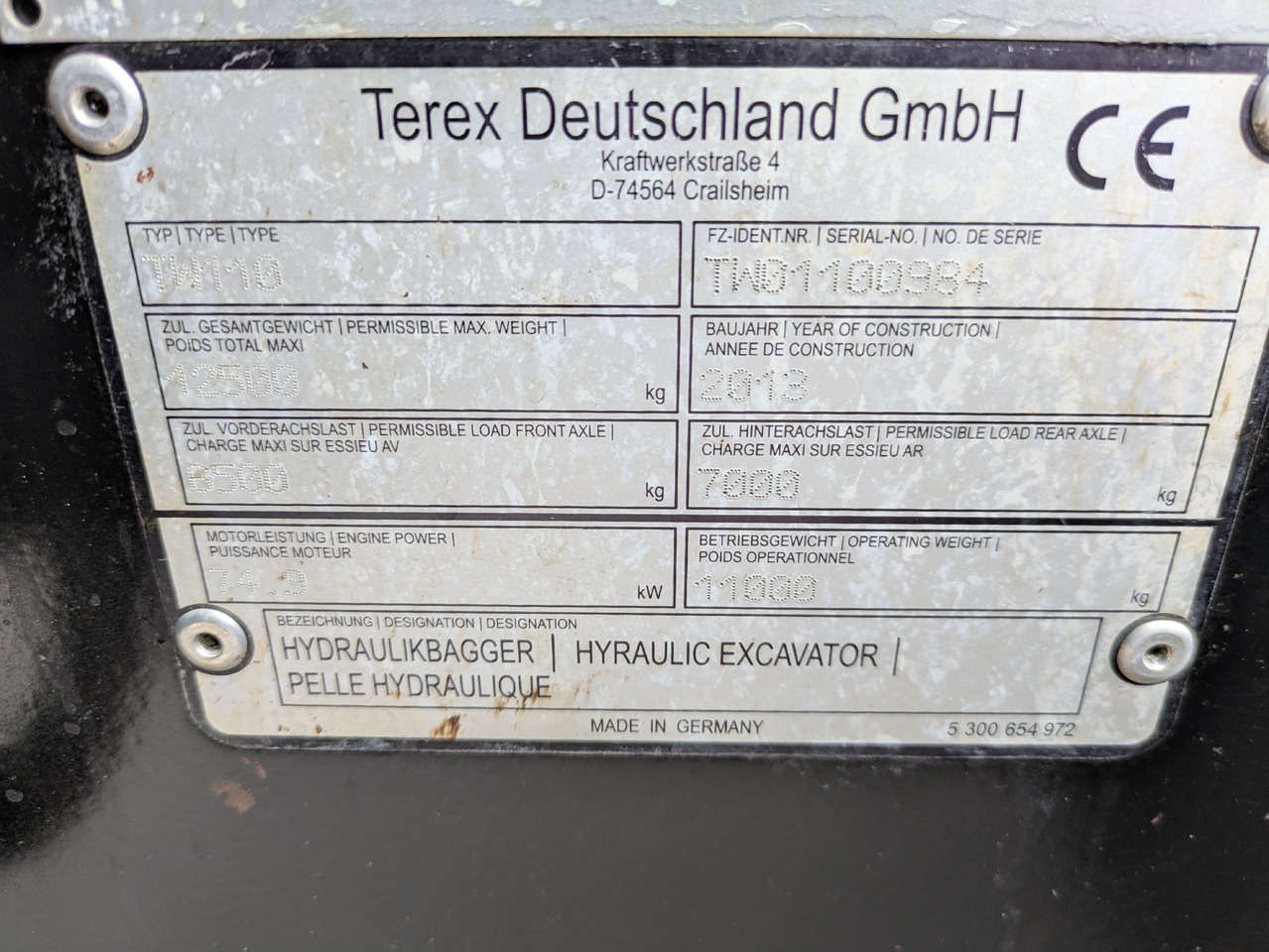 Hjulgraver TEREX TW110 Mobilbagger Powertilt Rußpartikelfilter: bilde 12