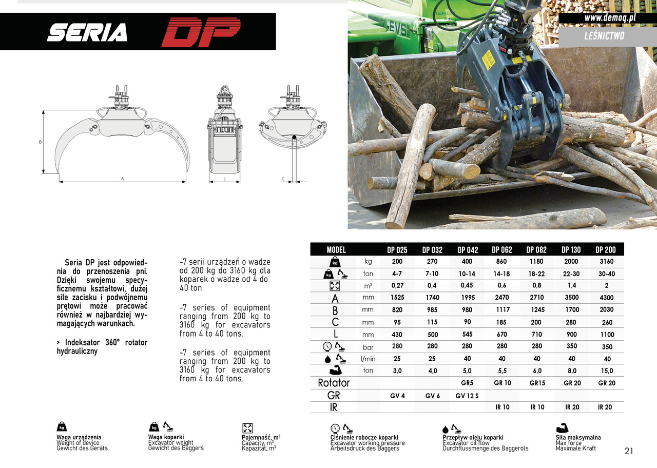DEMOQ DP025 Log Grab 200 kg - Klype for Bygg og anlegg: bilde 4 DEMOQ DP025 Log Grab 200 kg - Klype for Bygg og anlegg: bilde 4