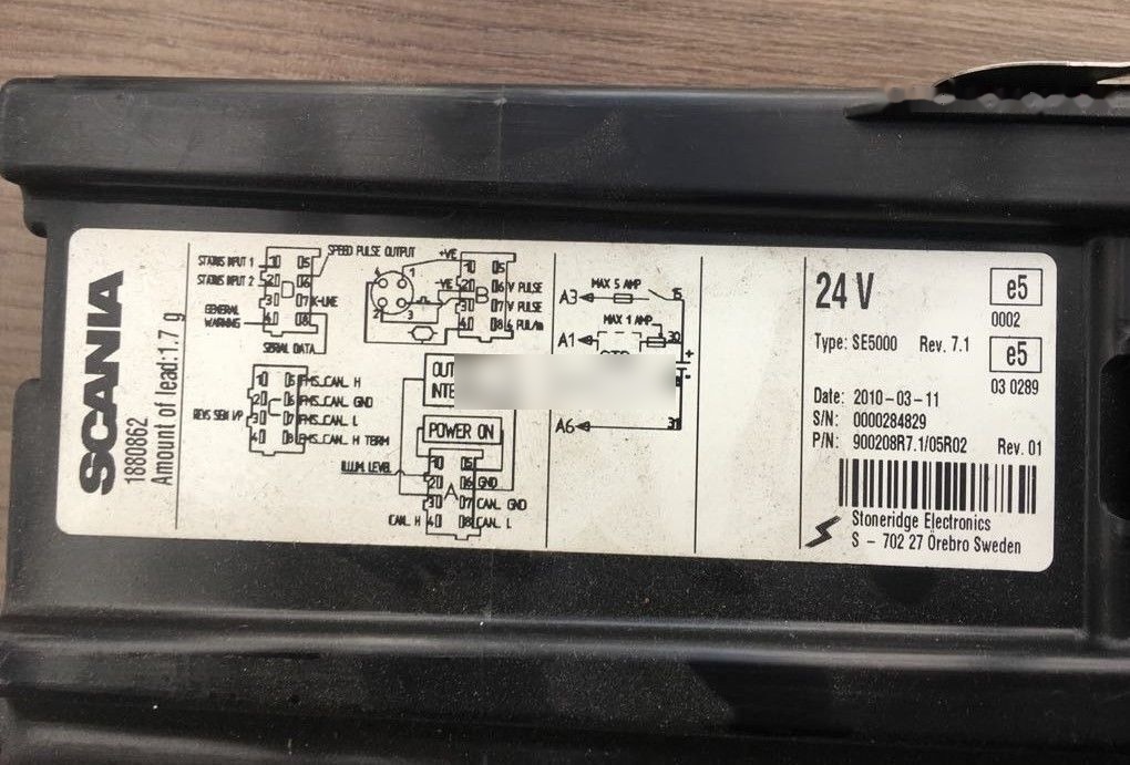 Scania SE5000, REV: 7.1 - Fartsskriver for Lastebil: bilde 2 Scania SE5000, REV: 7.1 - Fartsskriver for Lastebil: bilde 2