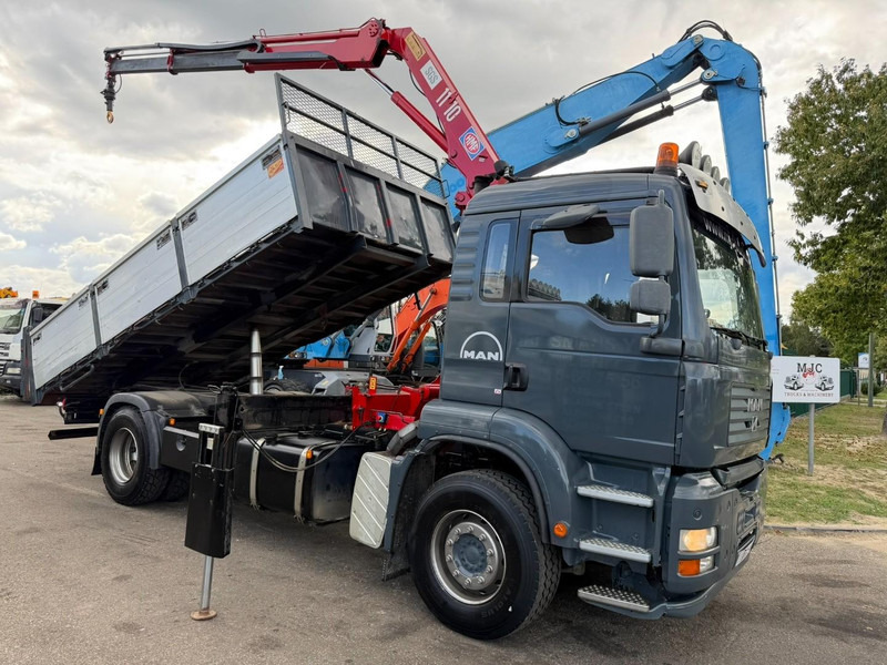 MAN TGA 18.350 4x2 TIPPER + CRANE HMF 1110 K2 + ROTATOR - STEEL SPRING / BLATT / BALLESTAS / LAMES - BE TRUCK - Tippbil, Kranbil: bilde 1 MAN TGA 18.350 4x2 TIPPER + CRANE HMF 1110 K2 + ROTATOR - STEEL SPRING / BLATT / BALLESTAS / LAMES - BE TRUCK - Tippbil, Kranbil: bilde 1
