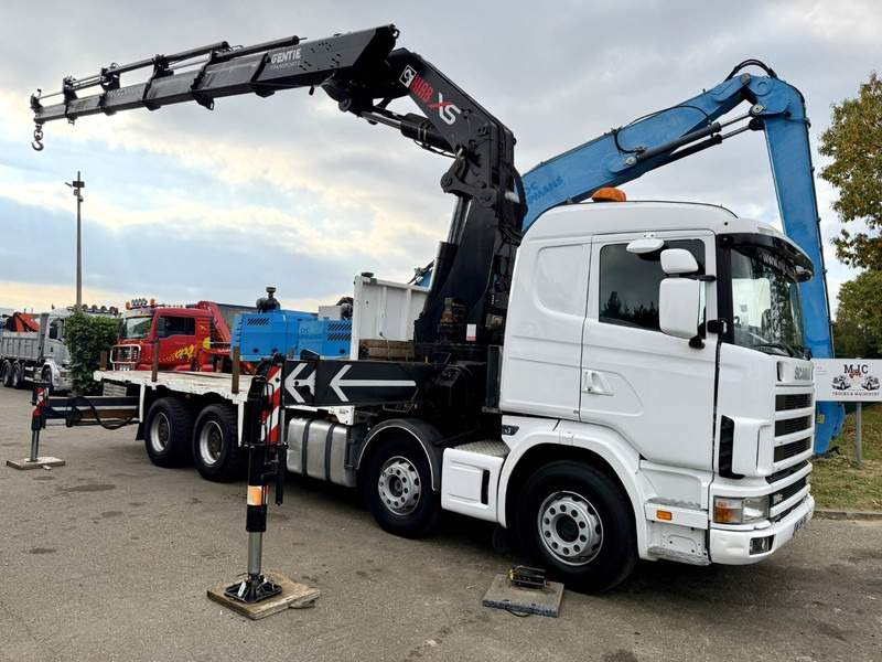 Scania 114C-380 8x4 PRITSCHE + KRAN HIAB 700 E-5 - PLATFORM 6m80 + TWISTLOCKS - MANUAL - RETARDER - STEEL SPRING / BIG AXLE HUB REDUCTION - AP ACHSEN - Planbil, Kranbil: bilde 1 Scania 114C-380 8x4 PRITSCHE + KRAN HIAB 700 E-5 - PLATFORM 6m80 + TWISTLOCKS - MANUAL - RETARDER - STEEL SPRING / BIG AXLE HUB REDUCTION - AP ACHSEN - Planbil, Kranbil: bilde 1