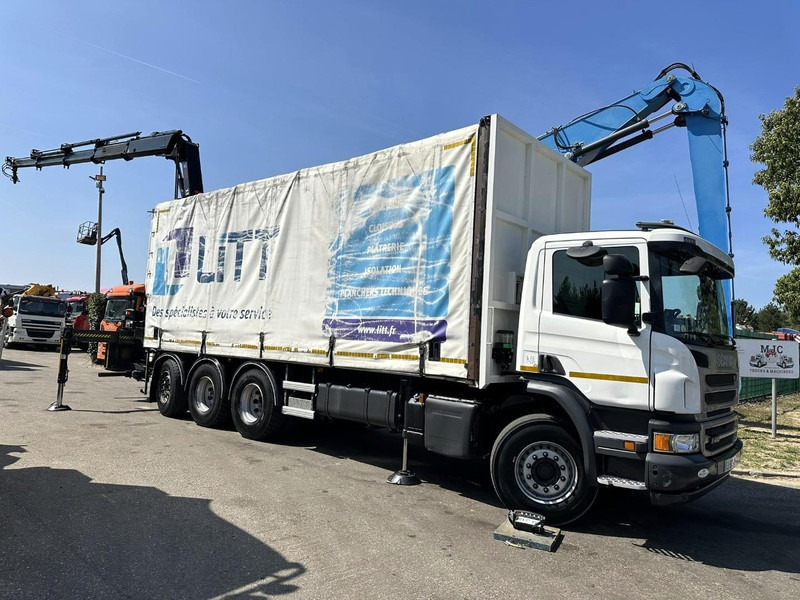 Scania P410 8x4 TRIDEM PRITSCHE PLANE + KRAN HIAB 244 EP-4 HIDUO - RETARDER - LIFT + STEERING AXLE - *327.000km* - RADIO - Kapellbil, Kranbil: bilde 1 Scania P410 8x4 TRIDEM PRITSCHE PLANE + KRAN HIAB 244 EP-4 HIDUO - RETARDER - LIFT + STEERING AXLE - *327.000km* - RADIO - Kapellbil, Kranbil: bilde 1
