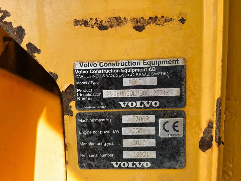 Rammestyrt dumper Volvo A30E: bilde 7 Rammestyrt dumper Volvo A30E: bilde 7