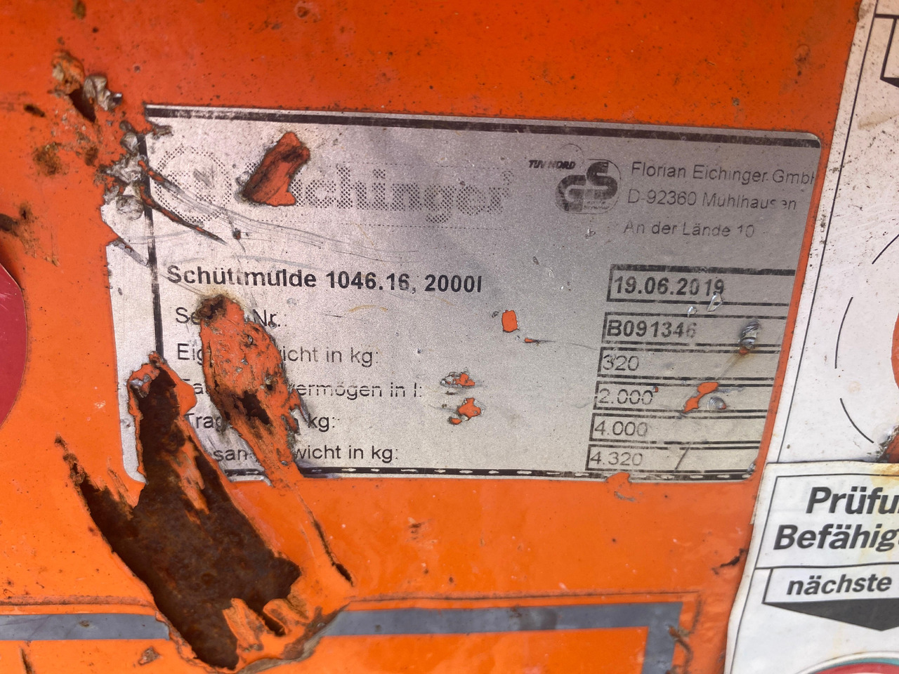 Eichinger Schuttmulde 1046.16, 2000l - Container loader: bilde 3 Eichinger Schuttmulde 1046.16, 2000l - Container loader: bilde 3