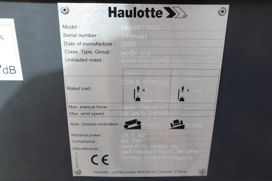 Leie Haulotte HA16RTJ Pro NEW, Valid inspection, *Guarantee! Die  Haulotte HA16RTJ Pro NEW, Valid inspection, *Guarantee! Die: bilde 6