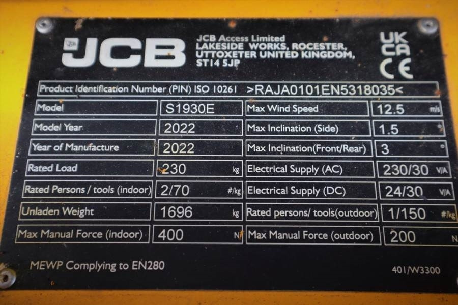 JCB S1930E Valid inspection, *Guarantee! New And Avail - Sakselift: bilde 4 JCB S1930E Valid inspection, *Guarantee! New And Avail - Sakselift: bilde 4