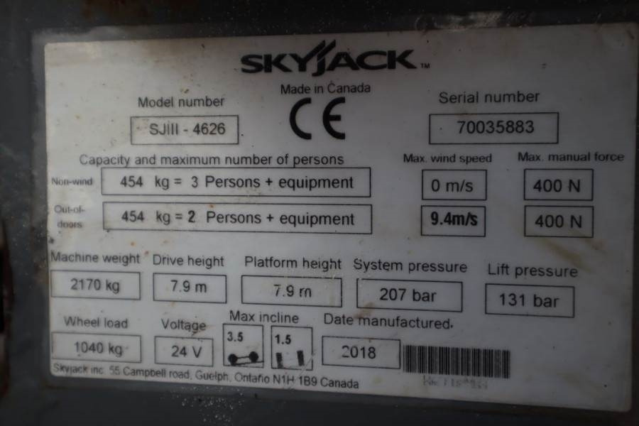 SkyJack SJ4626 ELECTRIC, 10M WORKING HEIGHT, 454KG CAPACIT - Sakselift: bilde 3 SkyJack SJ4626 ELECTRIC, 10M WORKING HEIGHT, 454KG CAPACIT - Sakselift: bilde 3