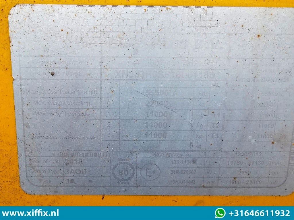 Åpen semitrailer Broshuis 3-ass. Vlakke dubbel 2x uitschuifbare oplegger / 3x gestuurd: bilde 20