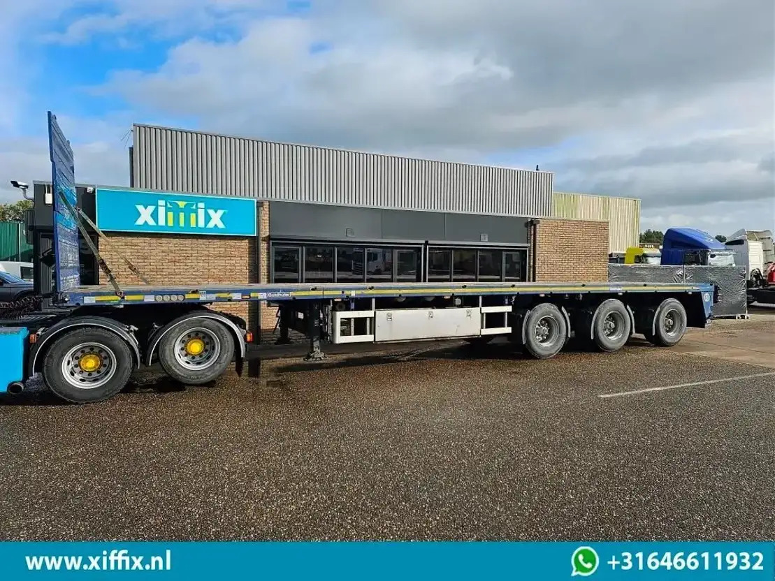 Goldhofer 3-ass. Vlakke uitschuifbare oplegger / 3x gestuurd - Åpen semitrailer: bilde 5 Goldhofer 3-ass. Vlakke uitschuifbare oplegger / 3x gestuurd - Åpen semitrailer: bilde 5