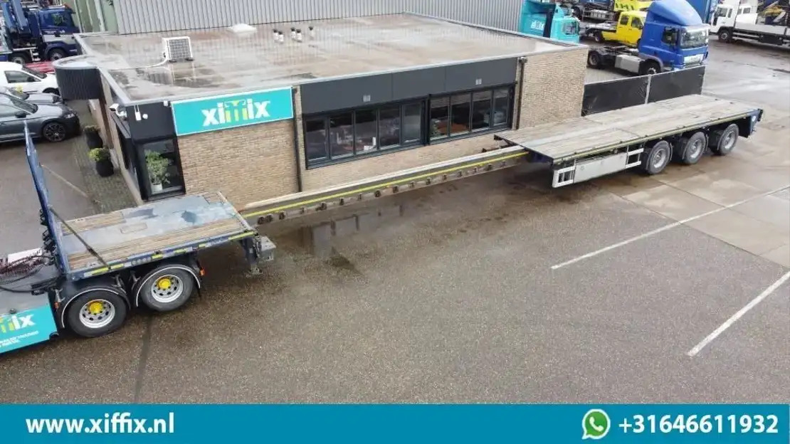 Goldhofer 3-ass. Vlakke uitschuifbare oplegger / 3x gestuurd - Åpen semitrailer: bilde 1 Goldhofer 3-ass. Vlakke uitschuifbare oplegger / 3x gestuurd - Åpen semitrailer: bilde 1